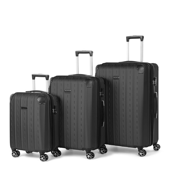 3-Piece Hardside Luggage Set, Black | Choose-Your-Gift