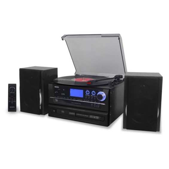 3 Speed Stereo Turntable CD Recording System with Cassette, Radio and