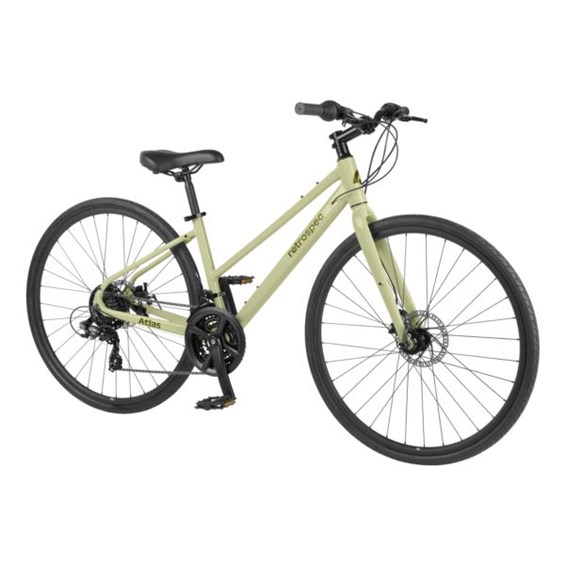 Atlas Fitness Hybrid Bike Step Through 21Speed Spring Green Choose