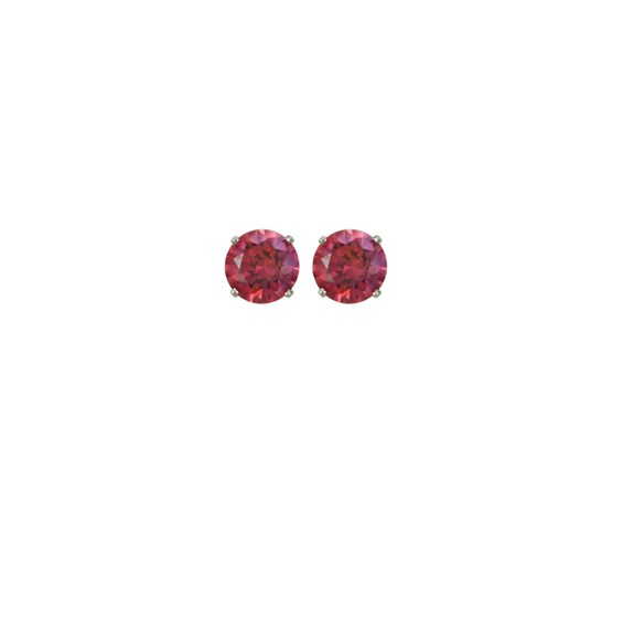 Silver CZ Red "Royal Stud" Earrings4.00tcw ChooseYourGift