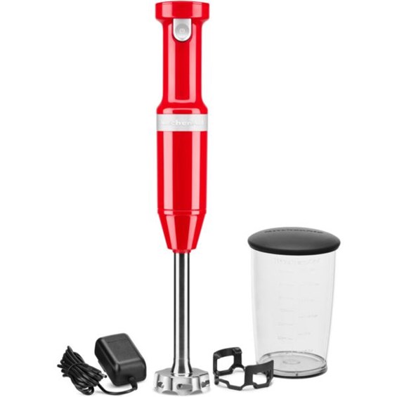 Cordless VariableSpeed Immersion Blender in Passion Red with Whisk and Blending Jar Choose