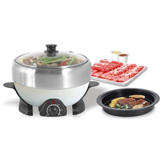 Happy Living Electric Stainless Steel 2L Stew Cooker with Grill