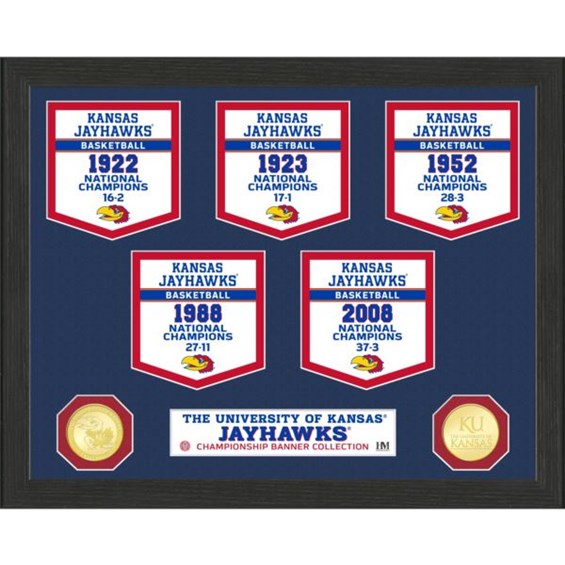 University of Kansas Basketball National Champions Banner Collection