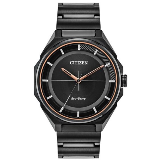 citizen eco drive watch black face