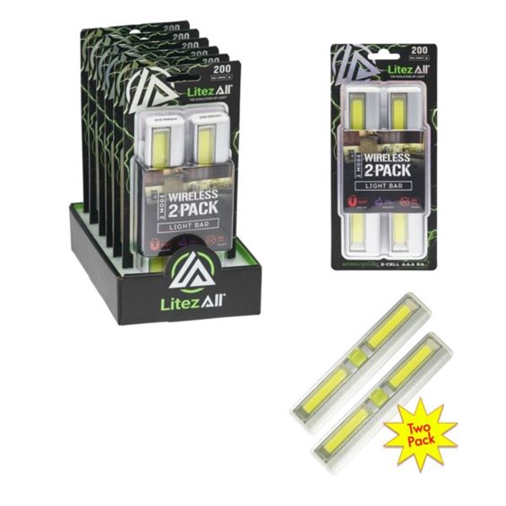 Litezall Wireless COB LED Light Bar 2Pack ChooseYourGift