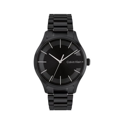 Unisex C Logo Black Ion-Plated Stainlesss Steel Watch Black Dial ...