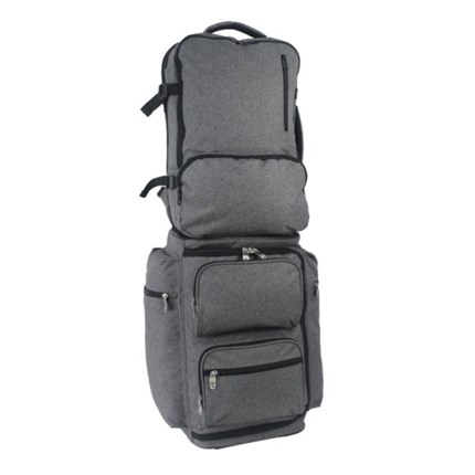 Heather Grey 2 Pc Set - Multi-functional Backpack & 20" Wheeling Duffel ...